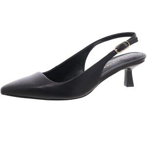 Marc FIsher LTD Kory Slingback Kitten Heel - Black Leather - 9M EUC